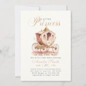 Elegant Princess Carriage roze meisje Baby shower Kaart (Voorkant)