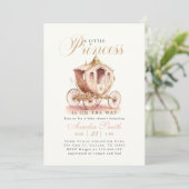 Elegant Princess Carriage roze meisje Baby shower Kaart (Staand voorkant)