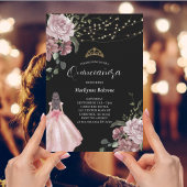 Elegant Princess Floral Modern Quinceañera Kaart