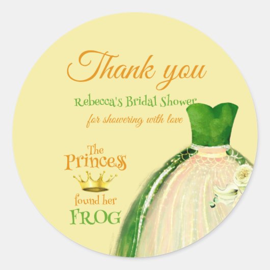 Elegant Princess Frog Vrijgezellenfeest Hartelijk  Ronde Sticker (Voorkant)