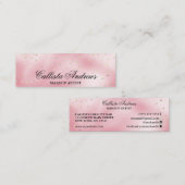 Elegant Princess Pink Gold Silk Confetti Mini Visitekaartje (Voorkant / Achterkant)