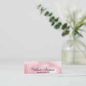 Elegant Princess Pink Gold Silk Confetti Mini Visitekaartje (Staand voorkant)