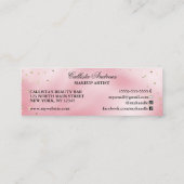 Elegant Princess Pink Gold Silk Confetti Mini Visitekaartje (Achterkant)