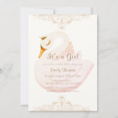  Elegant Princess Swan Baby shower Kaart (Voorkant)