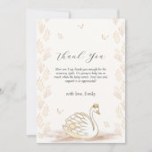 Elegant Princess Swan Butterfly Baby shower Bedankkaart (Voorkant)