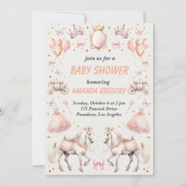 Elegant Princess - Uitnodiging voor Baby shower