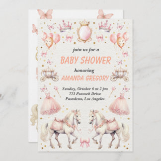 Elegant Princess - Uitnodiging voor Baby shower