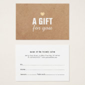 Elegant Principal Kraft Gold Heart Cadeaubon Visitekaartje (Voorkant /achterkant)