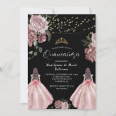 Elegant Prinses Bloementweeling Quinceañera Kaart (Voorkant)