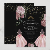 Elegant Prinses Bloementweeling Quinceañera Kaart (Voorkant / Achterkant)