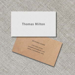 Elegant PRINTED Kraft Texture White Consultant Visitekaartje