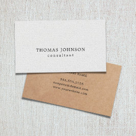 Elegant PRINTED Kraft Texture White Consultant Visitekaartje