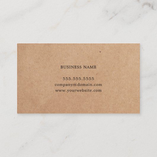 Elegant PRINTED Kraft Texture White Consultant Visitekaartje (Achterkant)