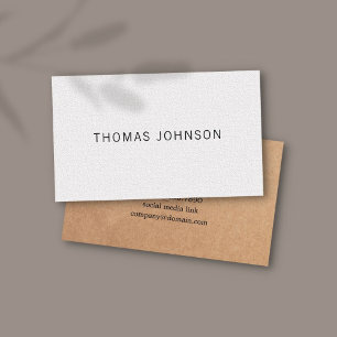 Elegant PRINTED Kraft Textured White Consultant Visitekaartje