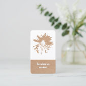 Elegant Printed Kraft White Floral Visitekaartje (Staand voorkant)
