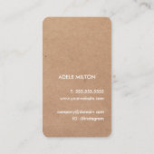 Elegant Printed Kraft White Floral Visitekaartje (Achterkant)