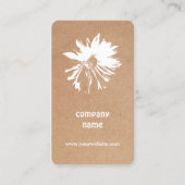 Elegant Printed Kraft White Floral Visitekaartje (Voorkant)