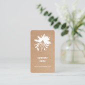 Elegant Printed Kraft White Floral Visitekaartje (Staand voorkant)