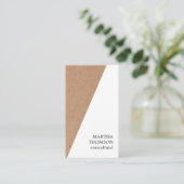 Elegant Printed Kraft White Geometric Consultant Visitekaartje (Staand voorkant)
