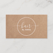 Elegant Printen Kraft White Circle Hairdresser Visitekaartje (Voorkant)
