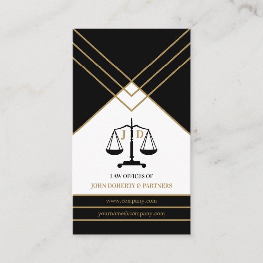 Elegant procureur bij wet | Goud zwart Visitekaartje (Voorkant)