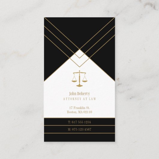 Elegant procureur bij wet | Goud zwart Visitekaartje (Achterkant)
