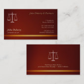 Elegant procureur bij wet | Rood Visitekaartje (Voorkant / Achterkant)