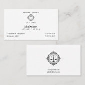 Elegant procureur bij wet | Wettelijke vennootscha Visitekaartje (Voorkant / Achterkant)