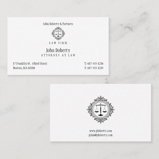 Elegant procureur bij wet | Wettelijke vennootscha Visitekaartje (Voorkant / Achterkant)