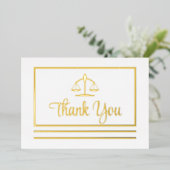 Elegant procureur Dank u Folie Briefkaart (Staand Voorkant)