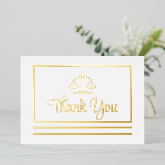 Elegant procureur Dank u Folie Briefkaart (Staand Voorkant)