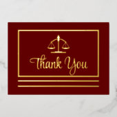 Elegant procureur Dank u Folie Briefkaart (Voorkant)