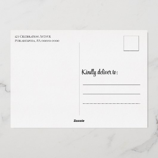 Elegant procureur Dank u Folie Briefkaart (Achterkant)