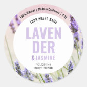 Elegant product body scrub lotion label met foto (Voorkant)