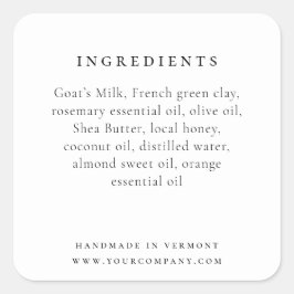 Elegant product ingrediënt label