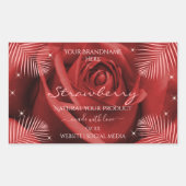 Elegant Product Labels Red Rose met palmbladeren (Voorkant)