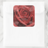 Elegant Product Labels Red Rose met palmbladeren (Tas)