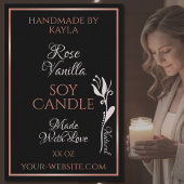 Elegant Product Labels zwart met Roos Gold Lijst Voedselcontainer Etiket