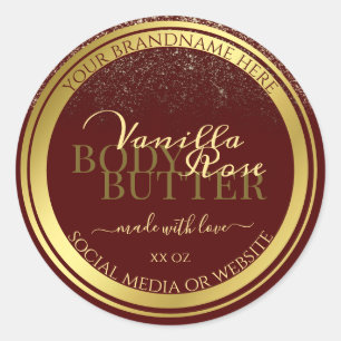 Elegant Product Packaging Labels Bourgogne en Gold