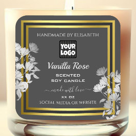 Elegant Product Packaging Labels grijs Gold Floral