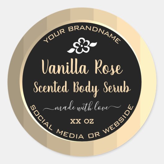Elegant Product Verpakking Goud en Zwart Etiketten (Voorkant)