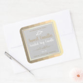 Elegant Product Verpakking Goudgrijs Gekleurde Eti Vierkante Sticker (Envelop)