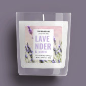 Elegant product verpakking kaars label met foto