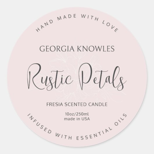 Elegant productetiket Sticker Roze (Voorkant)