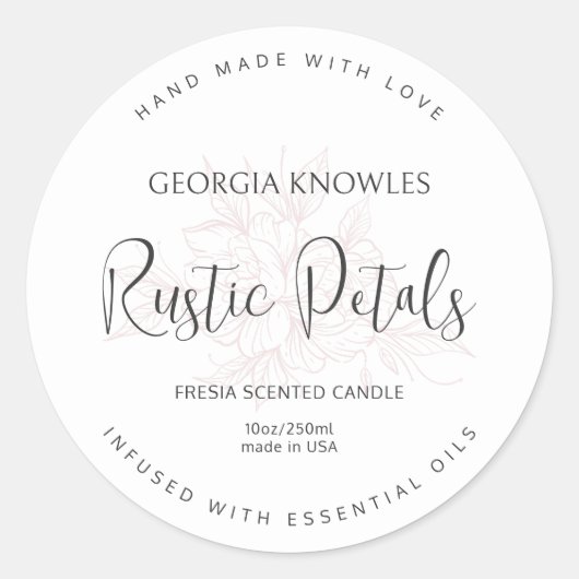 Elegant productetiket Sticker Wit (Voorkant)