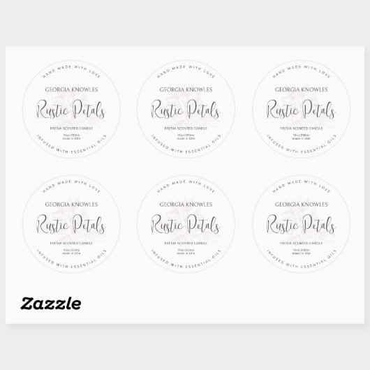 Elegant productetiket Sticker Wit (Vel)
