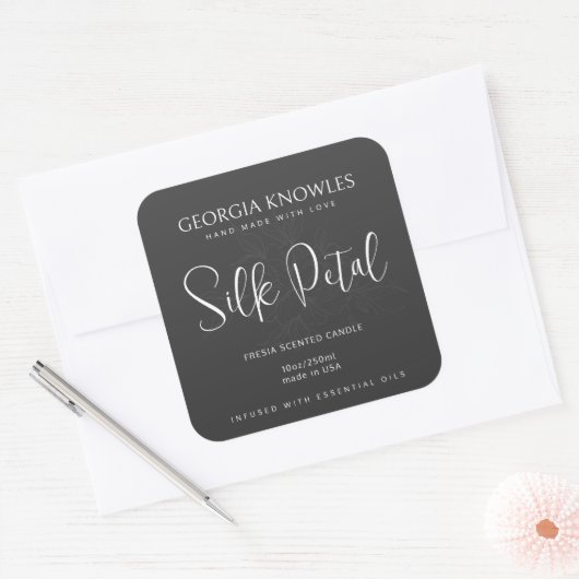 Elegant productetiket Sticker zwart-wit (Envelop)