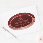 Elegant productverpakkingslabel Bourgogne Roos Gol Ovale Sticker (Envelop)