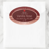 Elegant productverpakkingslabel Bourgogne Roos Gol Ovale Sticker (Tas)