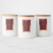 Elegant productverpakkingslabel Bourgogne Roos Gol Voedselcontainer Etiket (Flessen)